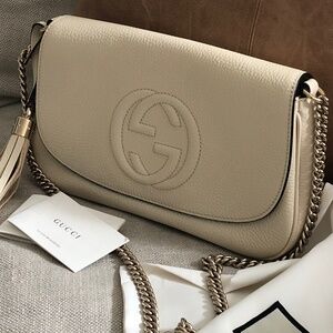 Gucci Soho leather with chain for cross body, shoulder and clutch